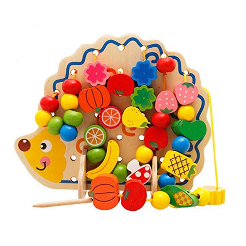 Wooden Fruits and Vegetables Lacing & Stringing Beads Toys (3+)