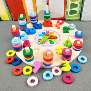 Digital Clock Wooden Toy - Count Geometric Shape Matching