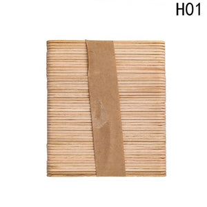Natural Wooden Flat Sticks (50 Pcs)